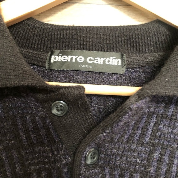 Vintage Pierre Cardin Wool Blend Pullover Cozy Quarter Buttoned Sweater Medium - Picture 2 of 8